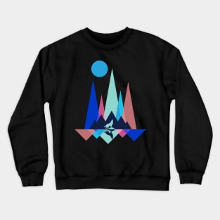 Mountain Polygon Wolf Crewneck Sweatshirt